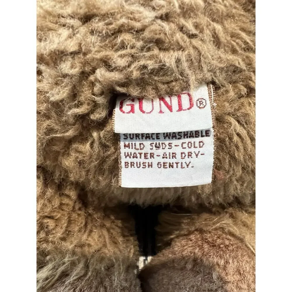 Vintage Rare GUND God Bless America Tan Teddy Bear Plush Toy‎ 14”Collectible